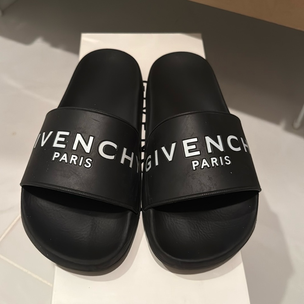 Givenchy Black Logo Slide Sandals